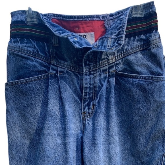 Vintage Rio Stephen Mardon High Waisted Pleated Jeans Size 32 Medium Wash - Picture 9 of 13